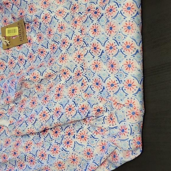 Joules Amelie Dress Sum Mos Print White Blue Pink Circle Skirt 50's Inspired 6 - Picture 4 of 9